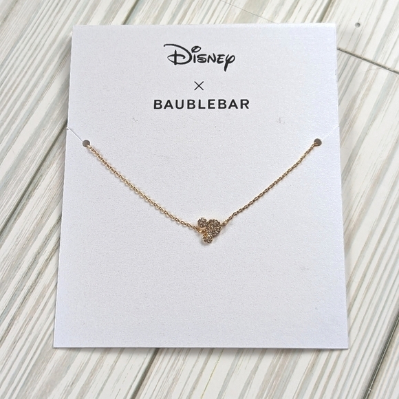 Baublebar Disney Minnie Mouse Rhinestone Micro Charm Necklace in Gold NWT - Picture 6 of 7